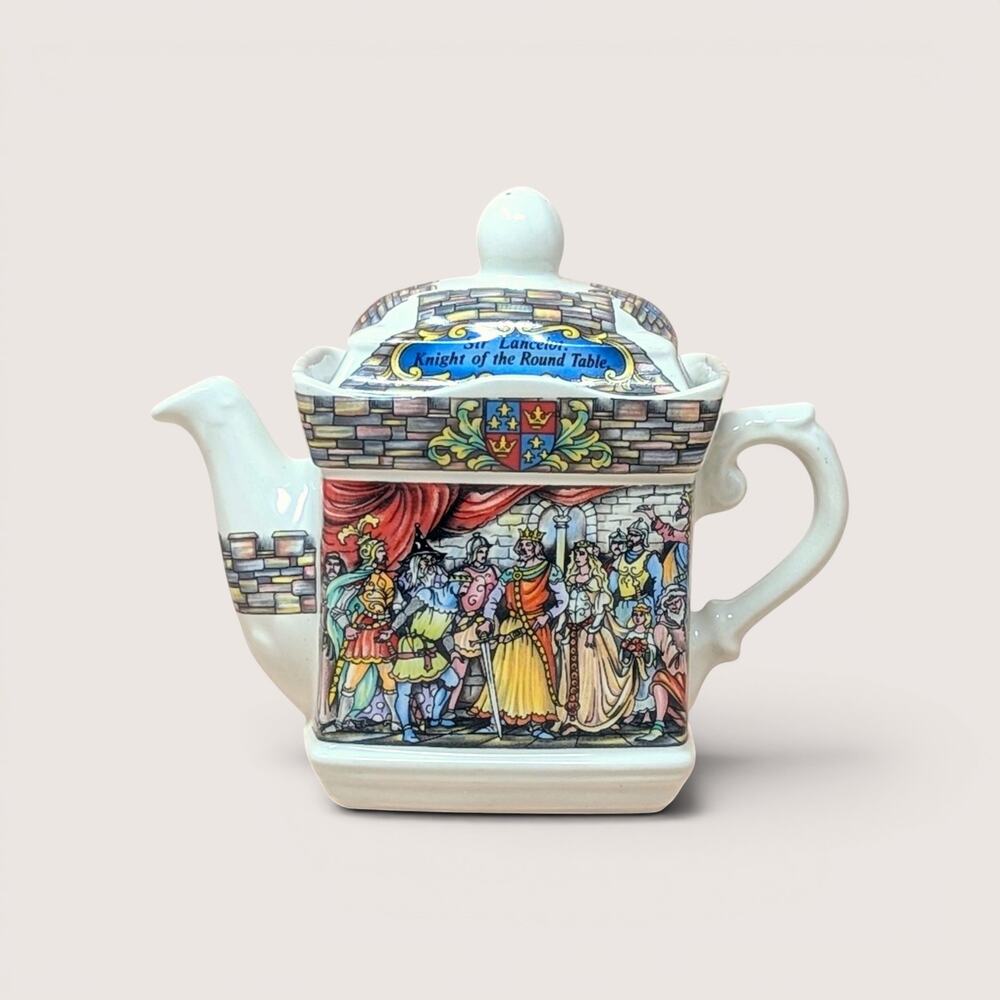1990s Sadler King Arthur Camelot Sir Lancelot Porcelain Novelty Teapot